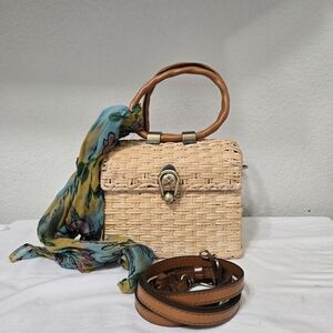 Patricia Nash Woven Handbag with Leather Accents Size S